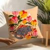 Cute Cat Illustrations Pillow Case Home Living Room Decoration Linen Pillowcover Pillow Cases Cushion Cover