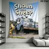 Shaun the Sheep Wall Hanging Printed Fabric Blanket Decorative Tapestries for Bedroom Living Room Home Decor