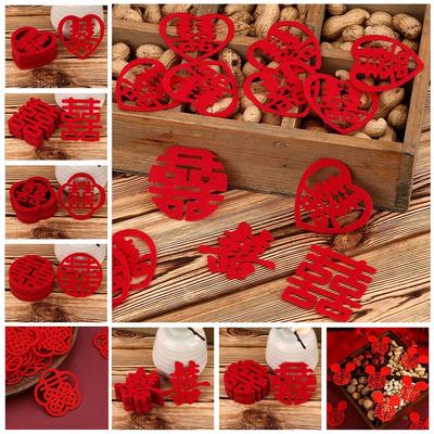 Chinese Style Mini Happiness Love Stickers Double Happiness Wedding Happiness Confetti  Wedding