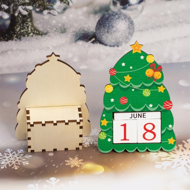 Christmas Calendar Wood Design Festival Table Decoration Countdown Calendar with Numbered Days