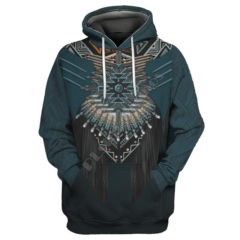 Men's Hooded Sweatshirt Fashionable 3D Digital Tattoo Print Loose Large Size Casual Top