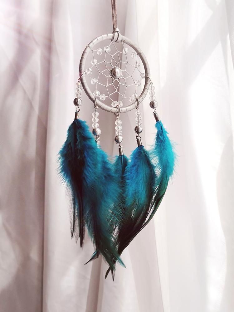 Creative Hand-woven Car Pendant Dream Catcher Feather Wind Chime Valentine's Day Gift Bedroom Hanging Ornaments Home Decoration