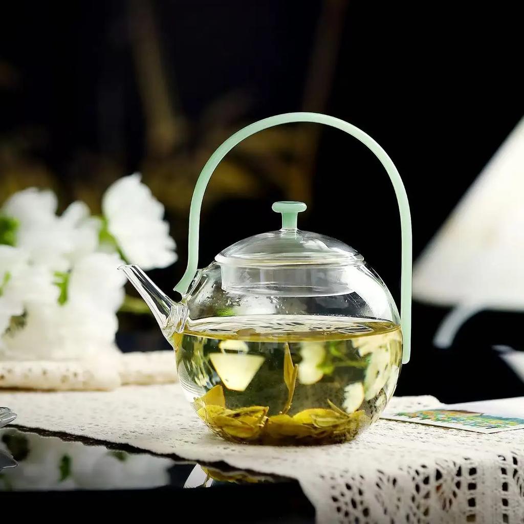 1PC 680ML High-value Beam Lifting Pot Tea Separation Brewing Teapot Glass High Temperature Resistant Brewing Teapot Tea Services