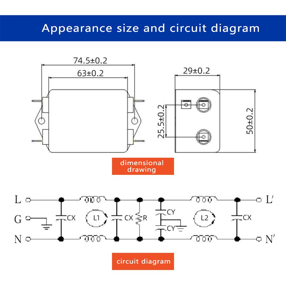 Components Cw4l2-20a-t Power Line Filter  Terminal 220v Single Phase Ac Double Enhancement Filter High Performance Power Purifier