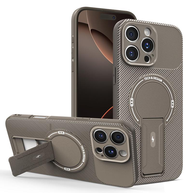 For Iphone 12 Carbon Fiber Magnetic Soft Phone Case For Iphone 12 Pro Max Kickstand Shockproof Mobile Back Cover Coque 12 Pro