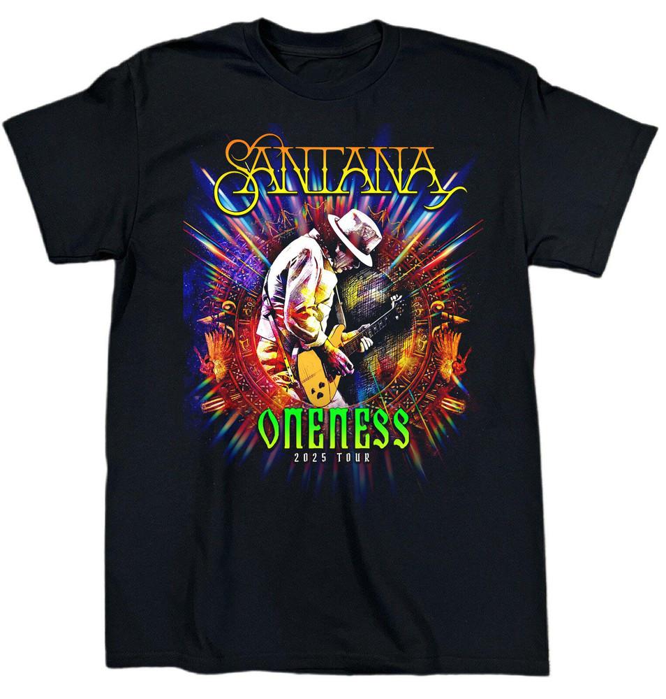 New Santanaaa Tour Heavy Cotton Black Full Size T Shirt For Men UR380 Unisex T-Shirt