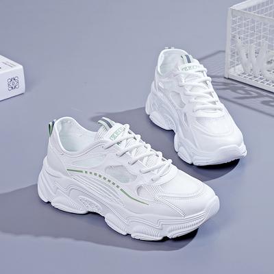 Spring Summer Breathable Casual Sports Shoes Women's Flat Sole Thick Sole INS Trendy 2025 New Style Rubber Face Shoes From China
