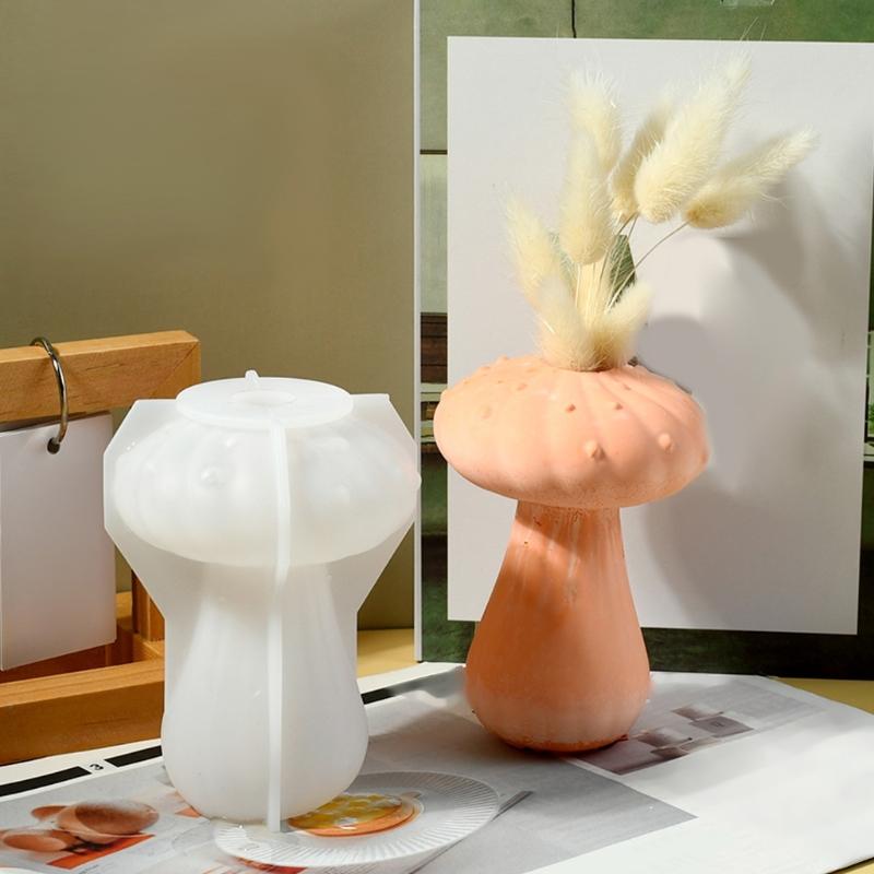 Multipurpose Sturdy Silicone Mushroom Candle Holder Mold Set Portable for Resin Plaster Craft Supplies Assorted Sizes