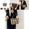 Trendy Woolen Color Block Striped Tote Bag For Women Ideal For Commuting And Everyday Use