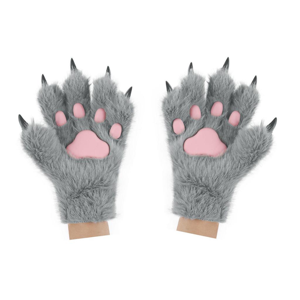 Halloween Plush Cat Claw Fursuit Gloves Cosplay Comic Show Cat Claw Props Fursuit Claw Hand