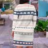 Women Plus Size V Neck Long Sleeve Printed Fitted Straight Hem Dress