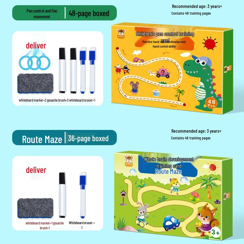 Erasable Pen Control Practice Cards for Preschoolers: Early Education Focus & Fun Puzzle Toys for Ages 2-4