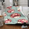 1pc Mushroom Blanket, Lightweight Flannel Throw Blanket For Sofa, Bed, Travel096