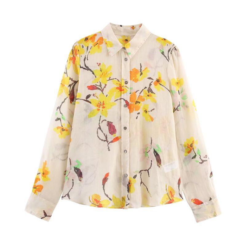 Kaslead New Women Clothes Western Style Fashion Simple Flower Shirts Trousers 8196019 8287850