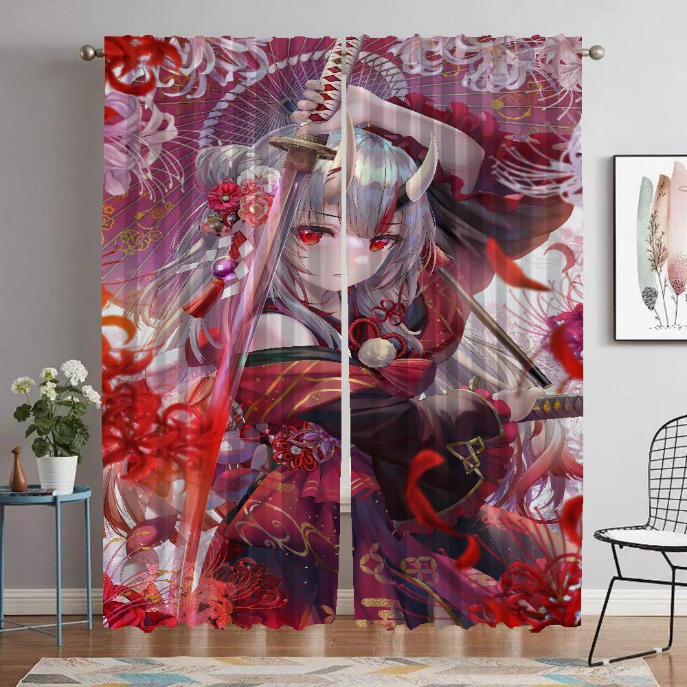 Myggnät för Kamera Hololive Gardiner Barnrum Halloween Dekoration Rullgardiner Avdelare Mörkläggningsgardin Vardagsrum