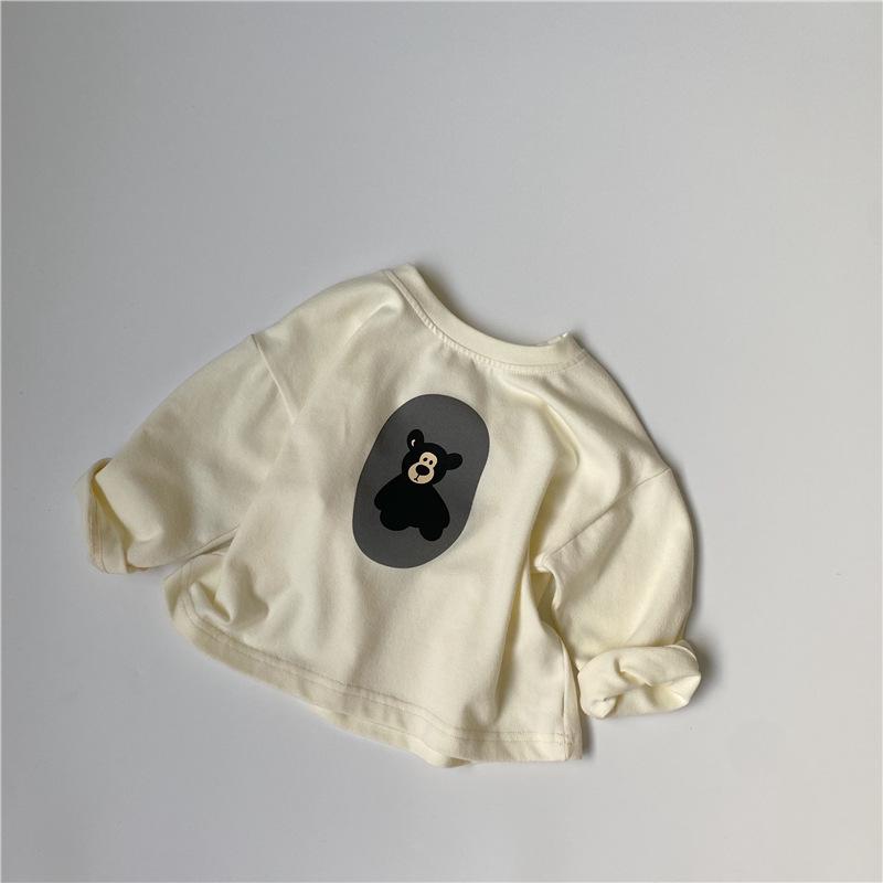 GL-kids Korean Style Autumn Cartoon T-shirt: Loose, Thickened, Easy-Match Long Sleeve for Boys and Girls