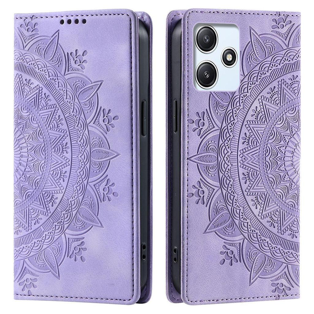For Xiaomi Redmi 12 5G,12 4G Mandala Embossed PU Leather Flip Wallet Case Magnetic Closure Cover