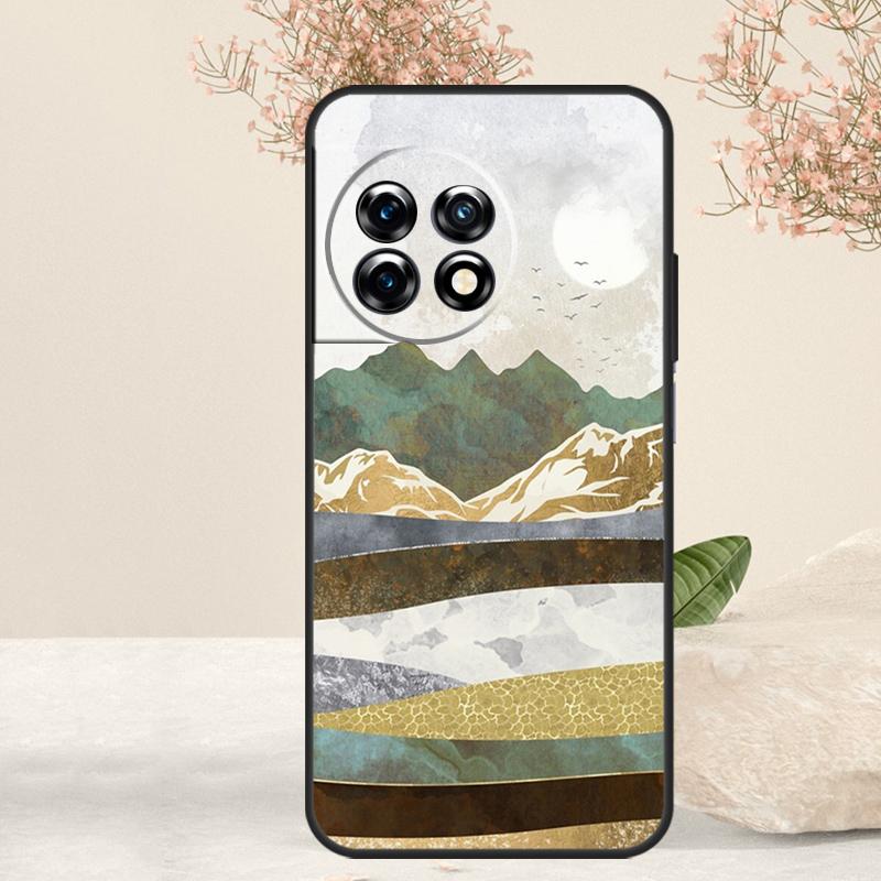 Gold Landscape Painting Case For OnePlus 15R 13R 13T 15 13 12 12R 11 10T 8 9 10 Pro Nord 5 CE 4 3 Lite N20 N30 Cover