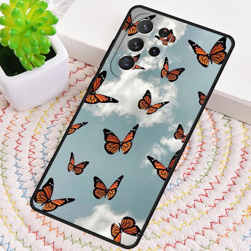 Cute Aesthetic Butterfly Soft Phone Case for Samsung Galaxy Note 10 Pro S26 Ultra S23 S24 FE S25 S21 S22 PLUS Shockproof Cove