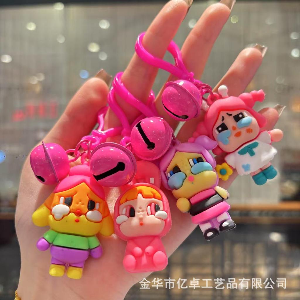 Epoxy Crying Baby Keychain Bell Doll Student Bag Couple Decorative Small Gift