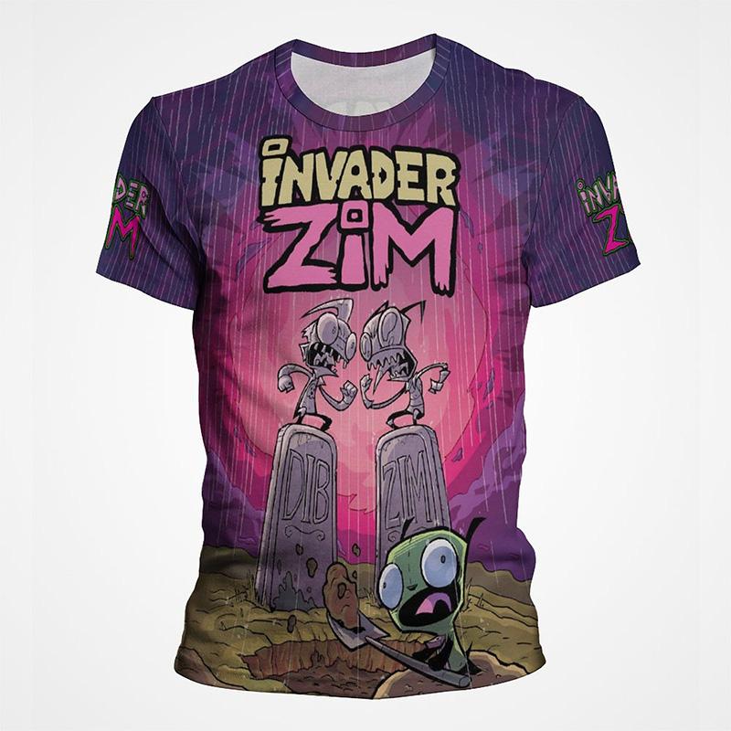 

Invader Zim Футболки Мультфільм Аніме 3D-принт Вуличний одяг Чоловіки Жіноча Мода Оверсайз Футболка з коротким рукавом Дитячі футболки Топи Одяг S