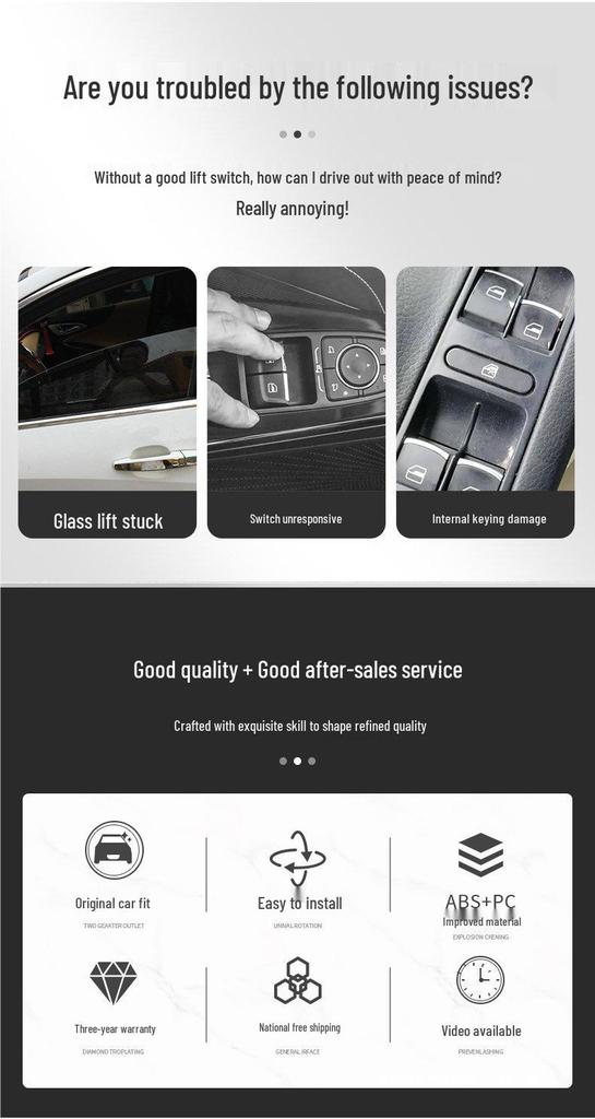 Compatible with Zotye T300, T500, T600 Sport, T700 Car Window Lift Switch.