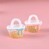 2/3Pcs Cute Dollhouse Miniatures Rattan Bamboo Flower Basket Models Doll House Accessories Decor Kids Pretend Play Toys Diy Gift