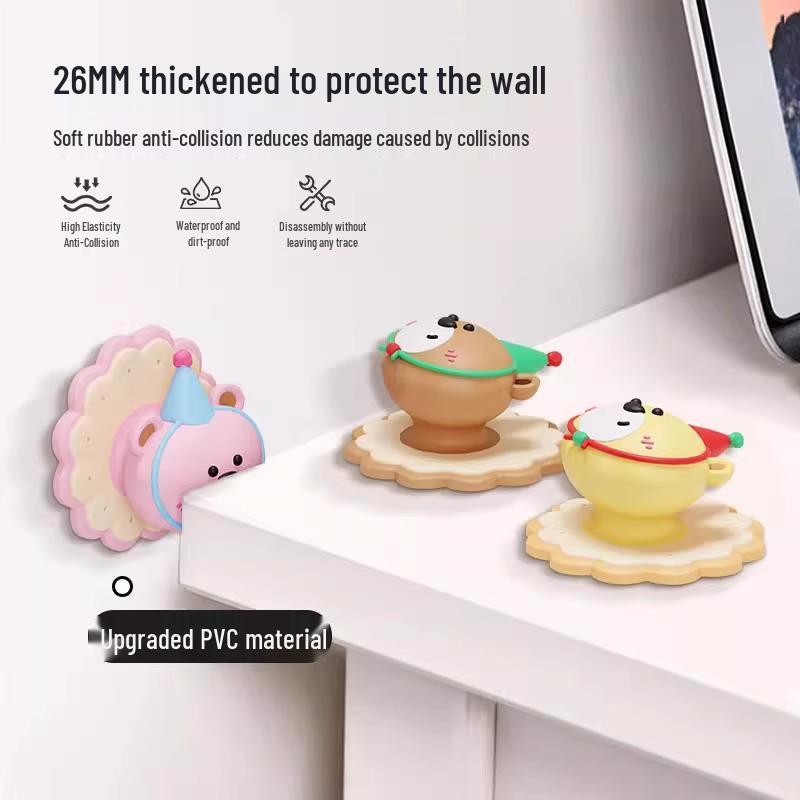 Welcome Offer: Creamy Bear Silicone Door Handle Protector - Cute Bedroom Door Stopper