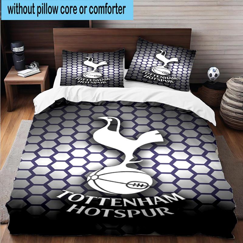 3pcs Tottenham Hotspur F.C Design Printed Bedding Set Duvet Cover Closure Includes 1 Duvet Cover & 2 Pillowcases Bedding Sets Home Decor Gifts