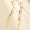 Long Snake Chain Earrings for Women Golden Glossy Arc Geometric Statement Minimalist Fashion Jewelry Gifts