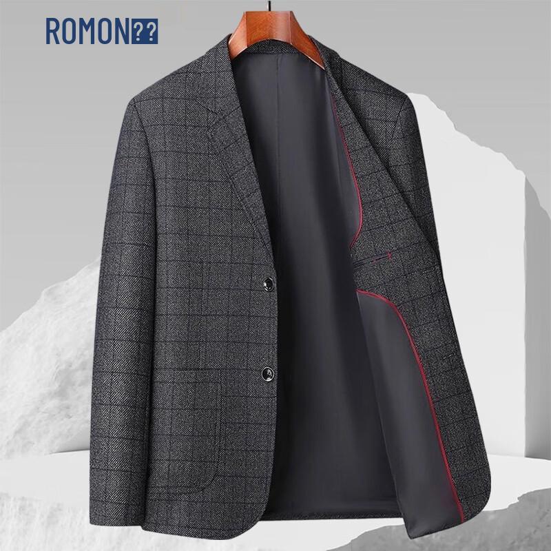 ROMON Men s Slim-Fit Plaid Blazer XL