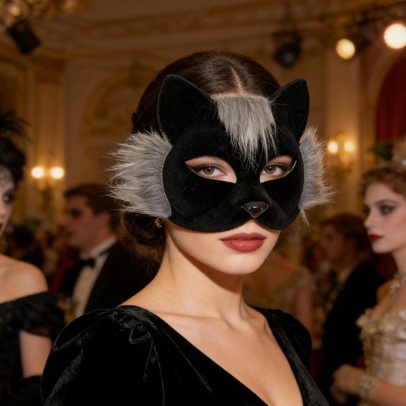 Weiche Katzen-Gesichtsmaske für Cosplay und Halloween-Partys Party-Karnevalsmaske mit verstellbarem Gummiband Angenehm zu tragen