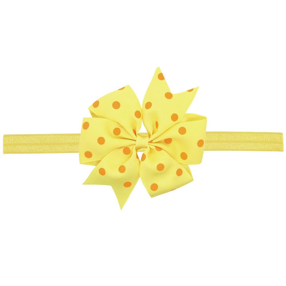 

Детские эластичные повязки на голову для девочек с бантом One Size жёлтый