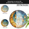 Acrylic Crescent Moon & Ramadan Lanterns Suncatcher, Stained Glass Effect Window Hanging Ornament for Islamic & Ramadan Lover Gifts