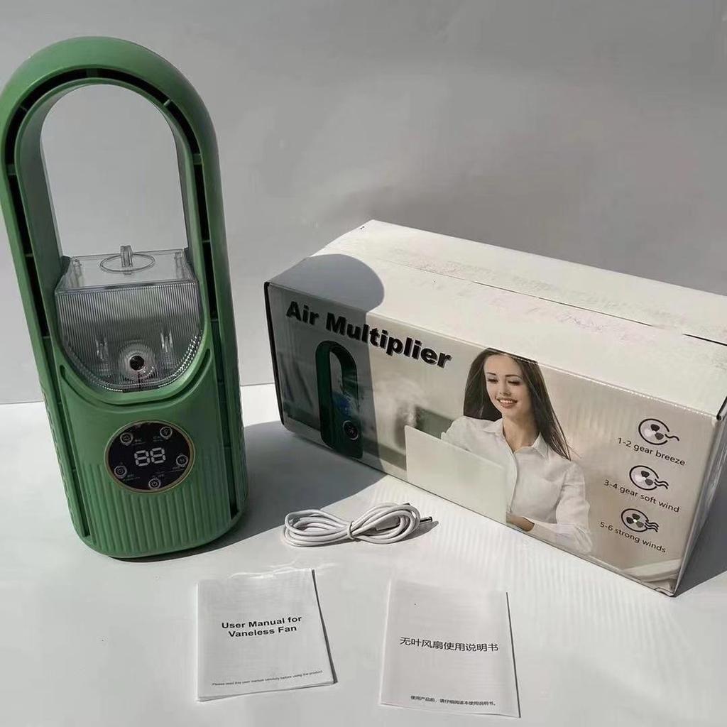 USB Bladeless Cool Mist Air Conditioner Fan & Humidifier for Home/Dorm