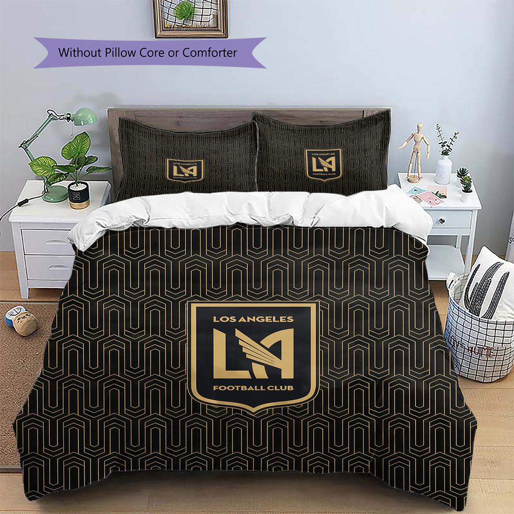 Los Angeles Football Club Pattern Bedding Quilt Set Home Decoration Gift (1 * duvet cover + 2 * pillowcase without core)
