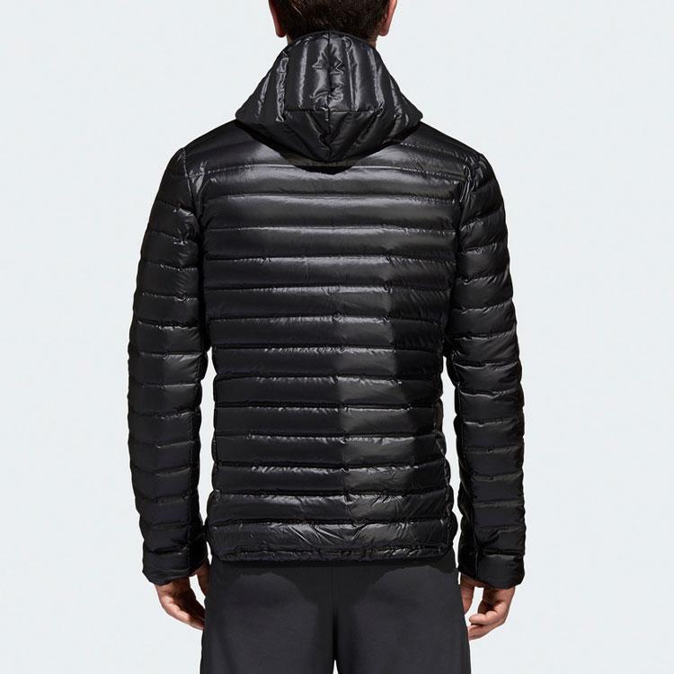 Adidas Ležérní sportovní teplá péřová bunda s kapucí Pánské bundy Černá BQ7782