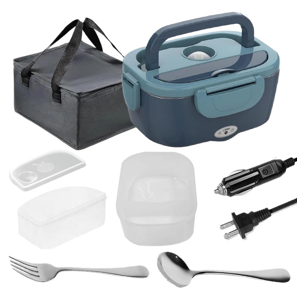 2in1 Electric Lunch Box Food Warmer Portable Food Heater for Car Home Leak Proof Bento Food Container Box Stainless Steel Liner