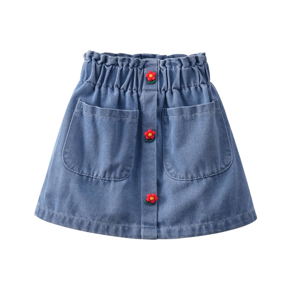 Girls' Summer Denim Short Skirt Children's Baby Korean Fashionable Half Skirt