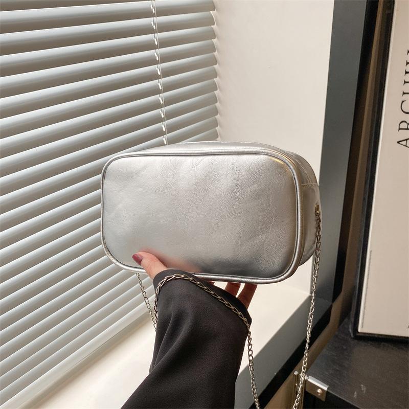 Solid color casual small square bag summer popular new fashion simple trend chain shoulder messenger bag