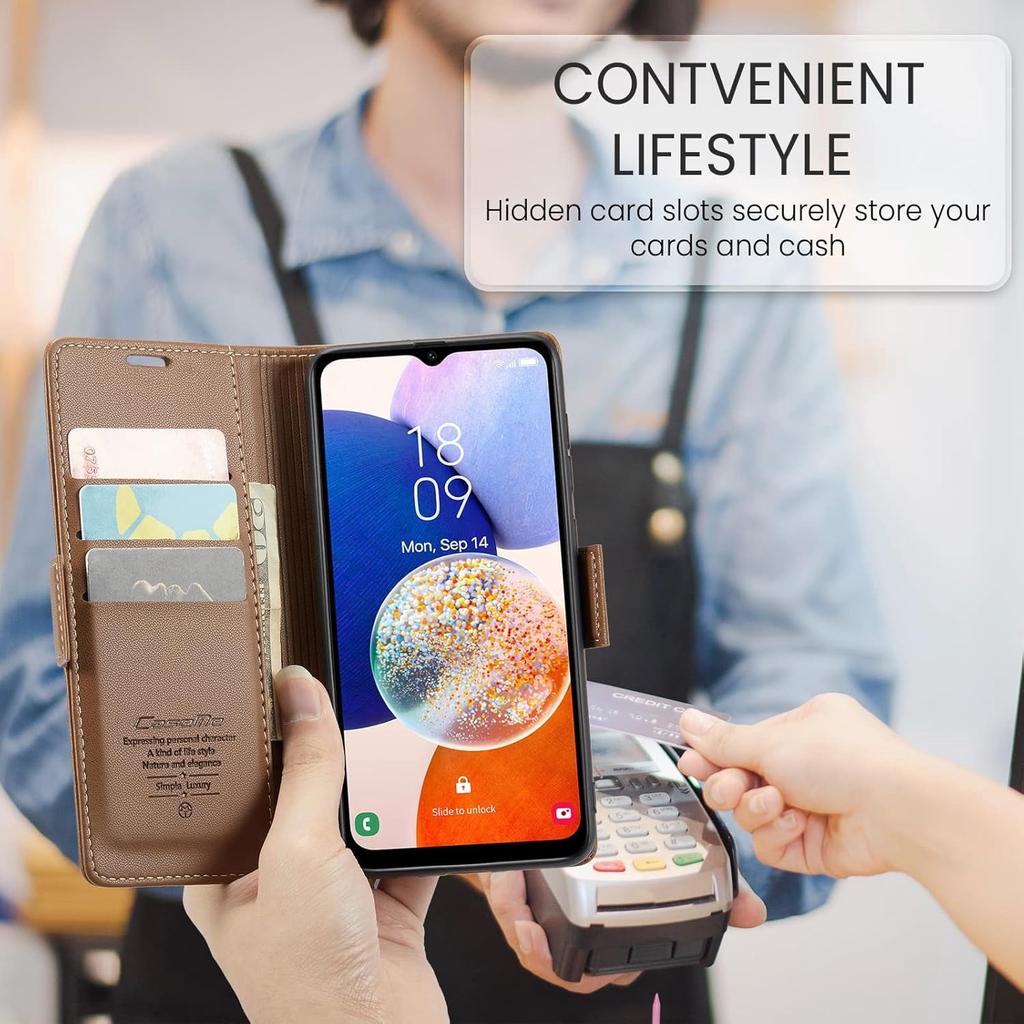 For Samsung Galaxy A14 5G Wallet Case with [RFID Blocking] Card Holder Magnetic Kickstand,Leather Flip Protective Case Wallet