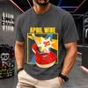 2026 New Cotton Tshirt April Wine Electric Jewels Vintage Rock Band Print Crew Neck Short Sleeve Casual Top