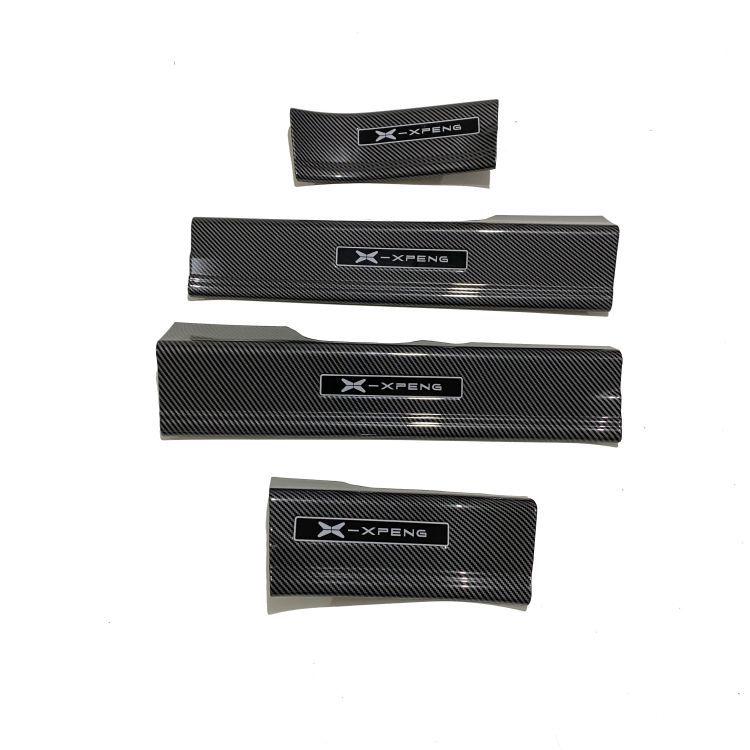 XPeng G3 Carbon Fiber Door Sill Strips - Interior/Exterior, Anti-Scratch, Welcome Pedals, Protective Trim