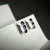 Серебряные серьги с натуральным сапфиром 4.073ct, фианитами (2177739)