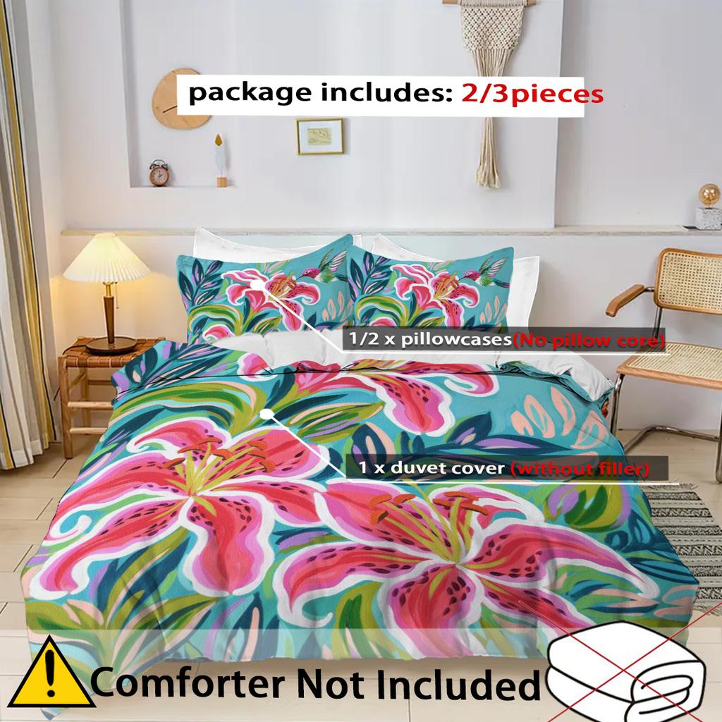 Painting Flower Patterns, 3D Printing Bedroom Decoration Bedding Set, Warm Art Home Duvet Cover, Pillowcase