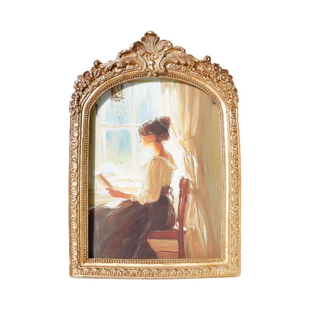 Classical Wall Mount Photo Frame With Stand Elegant Antique Resins Picture Frame For Living Room Bedroom Office Decors