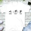 Swim Bike Run Triathlon T Shirt Casual Sports For Triathlete Fitness Enthusiast Vintage Stretched Versatile Graphic