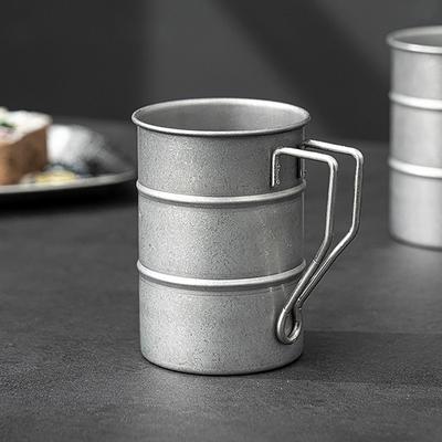Retro Starý Hrneček na Kávu a Vodu Průmyslový Styl Hrneček ve Tvaru Olejového Sudu Venkovní Kempování Piknik Pivní Hrneček Nádobí na Pití Nerezová Ocel