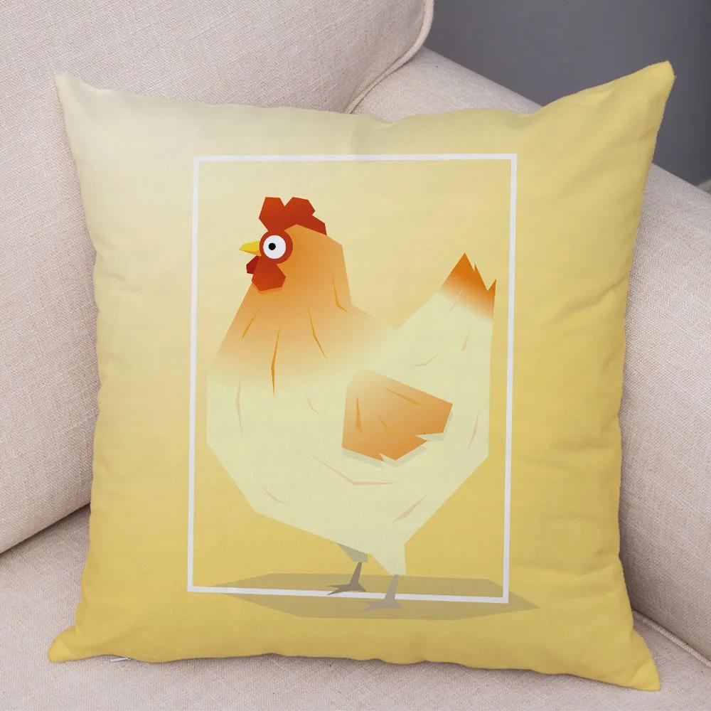 Cute Cartoon Animal Decoration Pillowcase Pig Bear Cow Shark  Sofa Room Cushion Cover Kindergarten Home