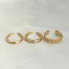 3pcs Gold Plated Dazzling Zircon Toe Ring for Women Girls Classic Adjustable Fashion Summer Beach Foot Jewelry